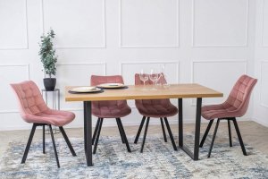 Halmar Krzesło Skandynawskie Do Salonu K332 Różowe Welurowe 2