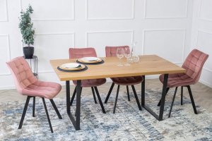 Halmar Krzesło Skandynawskie Do Salonu K332 Różowe Welurowe 5