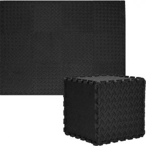 Springos Mata piankowa 90x118 cm do ćwiczeń czarne puzzle pod sprzęt pianka EVA UNIWERSALNY 11