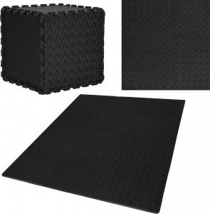 Springos Mata piankowa 90x118 cm do ćwiczeń czarne puzzle pod sprzęt pianka EVA UNIWERSALNY 12