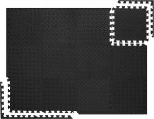 Springos Mata piankowa 90x118 cm do ćwiczeń czarne puzzle pod sprzęt pianka EVA UNIWERSALNY 9