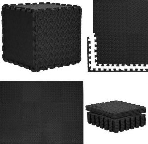 Springos Mata piankowa 90x118 cm do ćwiczeń czarne puzzle pod sprzęt pianka EVA UNIWERSALNY 10