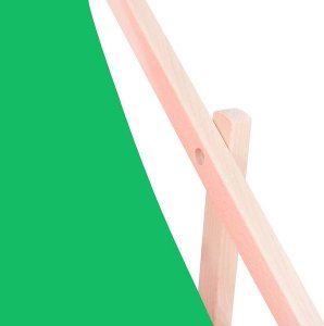 Springos Leżak ogrodowy składany, drewniany z zielonym materiałem UNIWERSALNY 2