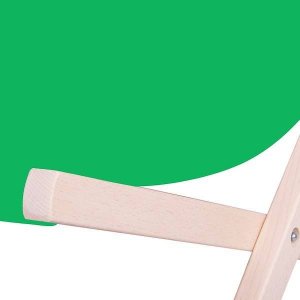 Springos Leżak ogrodowy składany, drewniany z zielonym materiałem UNIWERSALNY 3