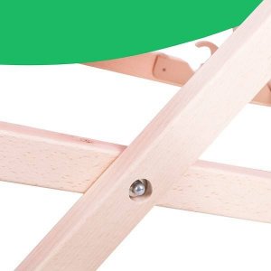 Springos Leżak ogrodowy składany, drewniany z zielonym materiałem UNIWERSALNY 5