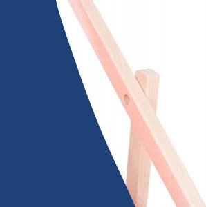 Springos Leżak ogrodowy składany, drewniany z granatowym materiałem UNIWERSALNY 3