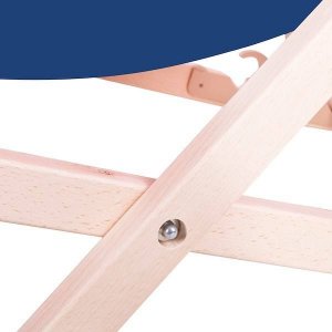 Springos Leżak ogrodowy składany, drewniany z granatowym materiałem UNIWERSALNY 5