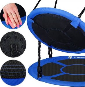 Huśtawka Springos Bocianie gniazdo dla dzieci 110 cm huśtawka ogrodowa czarno-niebieska UNIWERSALNY 3