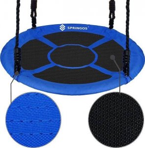 Huśtawka Springos Bocianie gniazdo dla dzieci 110 cm huśtawka ogrodowa czarno-niebieska UNIWERSALNY 5