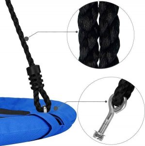 Huśtawka Springos Bocianie gniazdo dla dzieci 110 cm huśtawka ogrodowa czarno-niebieska UNIWERSALNY 6