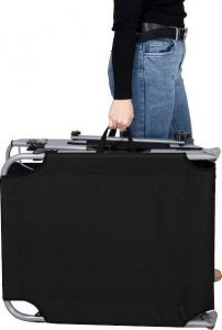 Springos Leżak składany czarny, leżanka ogrodowa z zagłówkiem i daszkiem  UNIWERSALNY 14