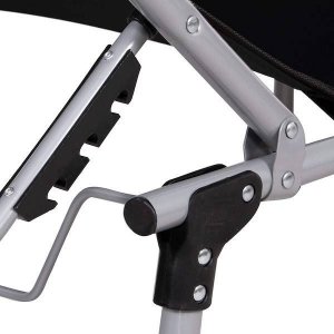 Springos Leżak składany czarny, leżanka ogrodowa z zagłówkiem i daszkiem  UNIWERSALNY 15