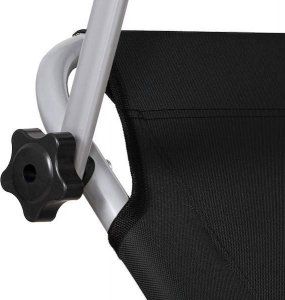 Springos Leżak składany czarny, leżanka ogrodowa z zagłówkiem i daszkiem  UNIWERSALNY 16