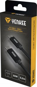 Kabel USB Yenkee USB-C - USB-C 0.2 m Czarny (35055948) 4