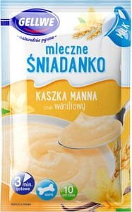 Gellwe Gellwe Mleczne Śniadanko Kaszka manna smak waniliowy 50 g 1