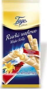 Tago TAGO RURKI WAFLOWE Z KREMEM O SMAKU WANILIOWYM 150G 1