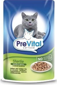 PreVital Pełnoporcjowa karma dla kotów Prevital Sterile z drobiem w sosie 100g 1
