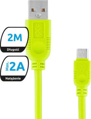 Kabel USB eXc  USB-A - microUSB 2 m Zielony (5901687937618) 1