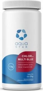 Aquastar CHLORTIX MULTI BLUE tabletki 20g 1kg Środek do długotrwałej dezynfekcji wody basenowej z dodatkiem niebieskiego barwnika Aquast 1