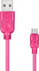 Kabel USB eXc  USB-A - microUSB 2 m Różowy (5901687937649) 1