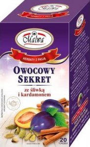 MALWA Malwa Owocowy Sekret ze śliwką i kardamonem herbatka owocowo-ziołowa aromatyzowana 40g (20x2g) 1