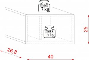 Vivaldi Zestaw poziomych szafek wiszących BARCELONA 3 grafit mat/dąb 8