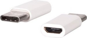 Adapter USB Przejściówka Adapter MicroUSB na USB Type C BIAŁY 1