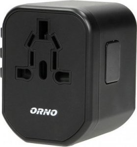 Orno GOworld USB uniwersalny adapter podróżny do ponad 200 krajów świata,  100-240V, 8A, 2 x USB, 5V  2,4A inteligentna identyfikacja 7