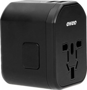 Orno GOworld USB uniwersalny adapter podróżny do ponad 200 krajów świata,  100-240V, 8A, 2 x USB, 5V  2,4A inteligentna identyfikacja 8