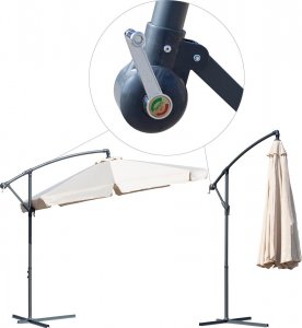 Maltec Parasol Ogrodowy Na Taras 350 cm Beżowy 2