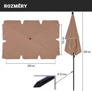 Stilista STILISTA Parasol balkonowy składany, 200 x 125 cm, beżowy 4