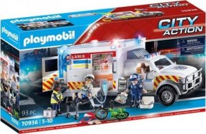 Playmobil Zestaw Samochodów Playmobil Rescue Vehicle: US Ambulance City Action 70936 (93 pcs) 1