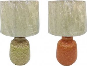Lampa stołowa DKD Home Decor Lampa stołowa DKD Home Decor Porcelana Beżowy Pomarańczowy Poliester Kolor Zielony 220 V 50 W (2 Sztuk) (32 x 32 x 53 cm) 1