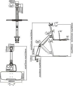 Maclean Uchwyt biurkowy na monitor 13" - 32" (MC-728) 3