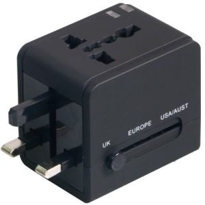 Omega Adapter podróżny 4 w 1 220-250V + 2 x USB 3