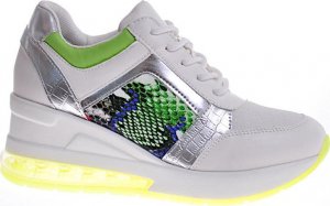 Pantofelek24 Damskie buty sportowe na platformie Białe /F6-3 12389 S394/ 37 5