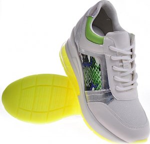 Pantofelek24 Damskie buty sportowe na platformie Białe /F6-3 12389 S394/ 37 6