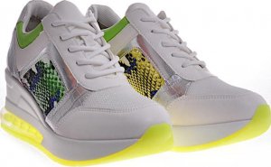 Pantofelek24 Damskie buty sportowe na platformie Białe /F6-3 12389 S394/ 37 7