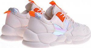 Pantofelek24 Damskie buty sportowe na platformie Beżowe /D5-3 12378 T296/ 37 5