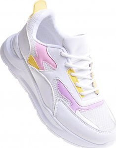 Pantofelek24 Białe damskie buty sportowe /F10-3 12395 T297/ 37 2