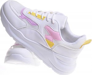 Pantofelek24 Białe damskie buty sportowe /F10-3 12395 T297/ 37 5