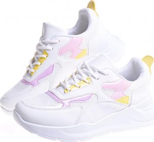 Pantofelek24 Białe damskie buty sportowe /F10-3 12395 T297/ 37 6