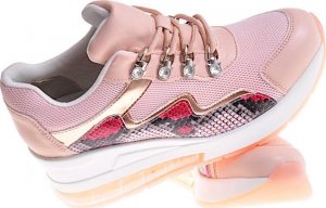 Pantofelek24 Damskie buty sportowe na platformie cieliste /F2-3 12377 S394/ 41 3