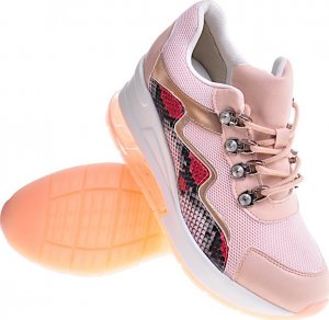 Pantofelek24 Damskie buty sportowe na platformie cieliste /F2-3 12377 S394/ 41 4