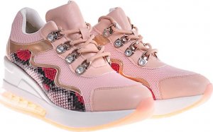 Pantofelek24 Damskie buty sportowe na platformie cieliste /F2-3 12377 S394/ 41 6