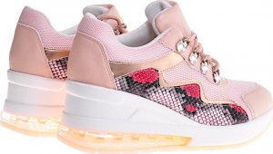 Pantofelek24 Damskie buty sportowe na platformie cieliste /F2-3 12377 S394/ 41 7