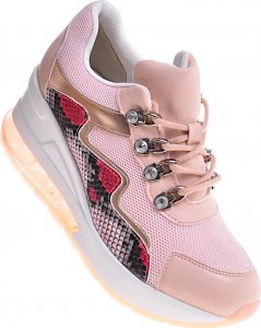 Pantofelek24 Damskie buty sportowe na platformie cieliste /F2-3 12377 S394/ 38 1