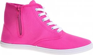 Pantofelek24 Wysokie damskie tenisówki z tkaniny Fuksja /C6-2 12355 T444/ 38 5