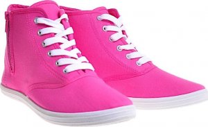 Pantofelek24 Wysokie damskie tenisówki z tkaniny Fuksja /C6-2 12355 T444/ 38 6