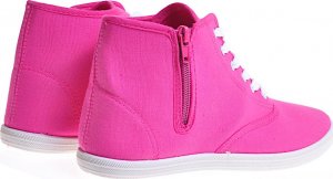 Pantofelek24 Wysokie damskie tenisówki z tkaniny Fuksja /C6-2 12355 T444/ 38 7